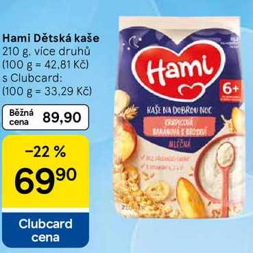 Hami Dětská kaše, 210 g, více druhů
