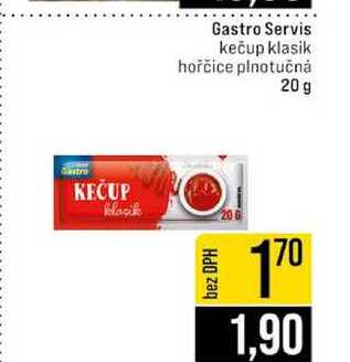 Gastro Servis kečup klasik hořčice plnotučná 20 g
