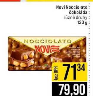 Novi Nocciolato čokoláda různé druhy 130 g