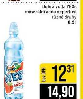 Dobrá voda YESS minerální voda neperlivá různé druhy 0,5l