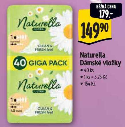 Naturella Dámské vložky, 40 ks