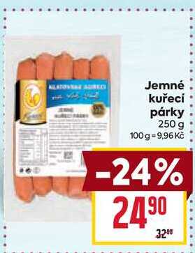 Jemné kuřecí párky 250 g