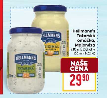 Hellmann's Tatarská omáčka, Majonéza 210 ml