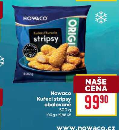 Nowaco Kuřecí stripsy obalované 500 g