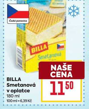 BILLA Smetanová v oplatce 180 ml