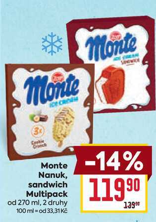 Monte Nanuk, sandwich Multipack od 270 ml