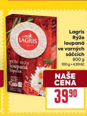 Lagris Rýže loupaná ve varných sáčcích 800 g