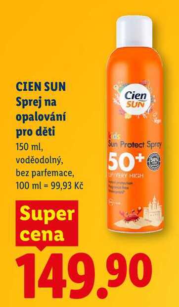 CIEN SUN Sprej na opalování pro děti, 150 ml