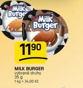 MILK BURGER vybrané druhy 35g