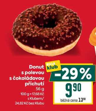 Donut s polevou s čokoládovou příchutí 56 g