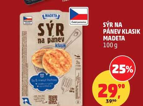 SÝR NA PÁNEV KLASIK MADETA, 100 g