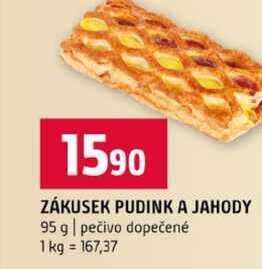 ZÁKUSEK PUDINK A JAHODY 95 g pečivo dopečené