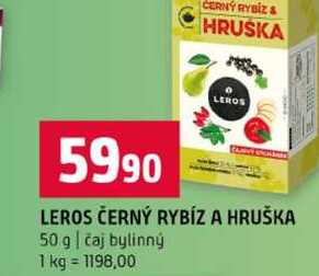 LEROS ČERNÝ RYBÍZ A HRUŠKA 50 g čaj bylinný