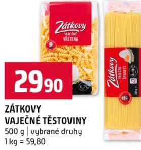 ZÁTKOVY VAJEČNÉ TĚSTOVINY 500 g vybrané druhy