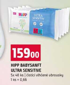 HIPP BABYSANFT ULTRA SENSITIVE 5x 48 ks čisticí vlhčené ubrousky