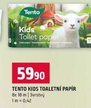 TENTO KIDS TOALETNÍ PAPÍR 8x 18 m 3vrstvý