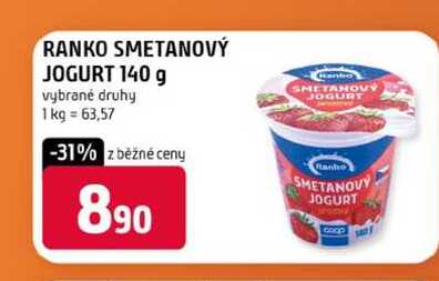 RANKO SMETANOVÝ JOGURT 140 g vybrané druhy