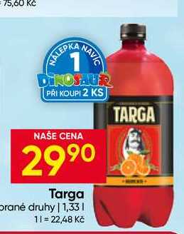 Targa brané druhy 1,33l
