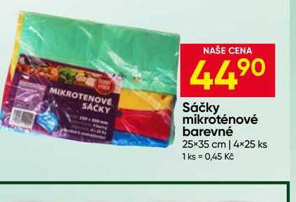 DOBRÝ VÝBĚR Sáčky mikroténové barevné 25×35 cm