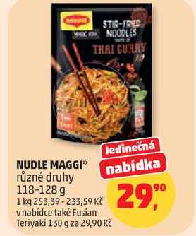 NUDLE MAGGI různé druhy, 118-128 g