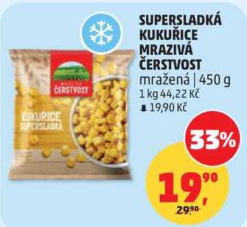 SUPERSLADKÁ KUKUŘICE MRAZIVÁ ČERSTVOST mražená, 450 g