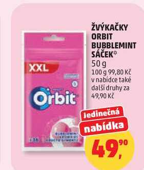 ORBIT BUBBLEMINT SÁČEK, 50 g