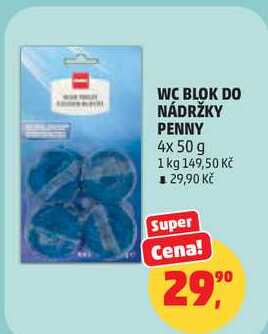 WC BLOK DO NÁDRŽKY PENNY, 4x 50 g