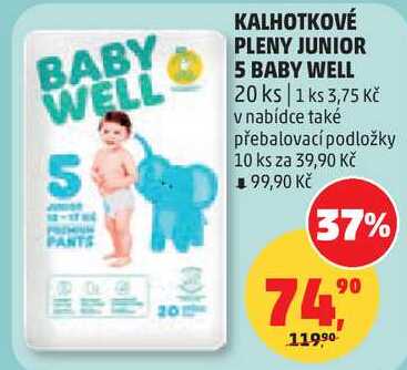 KALHOTKOVÉ PLENY JUNIOR 5 BABY WELL, 20 ks