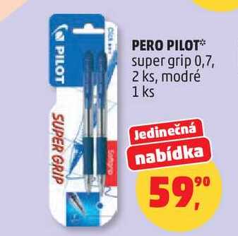 PERO PILOT super grip 0,7, 2 ks, modré, 1 ks