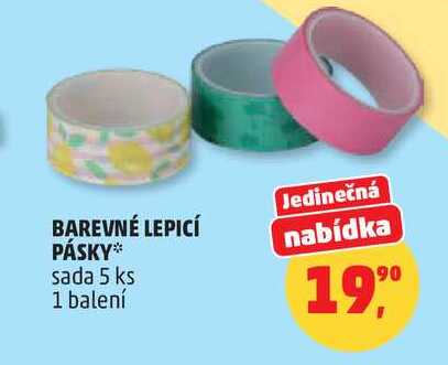 BAREVNÉ LEPICÍ PÁSKY, sada 5 ks