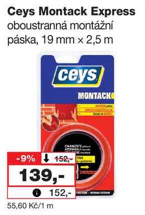 Ceys Montack Express oboustranná montážní páska