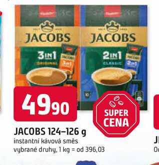 JACOBS 124-126 g instantní kávová směs vybrané druhy