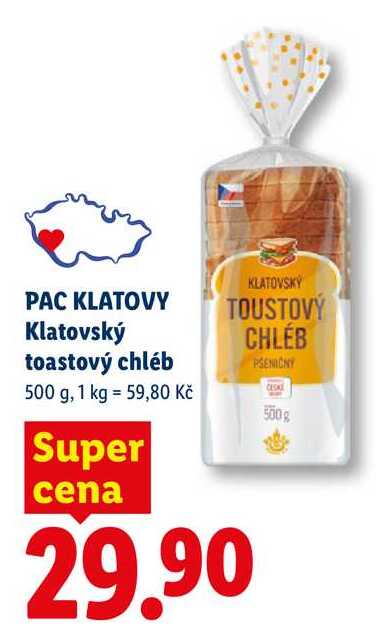 PAC KLATOVY Klatovský toastový chléb, 500 g