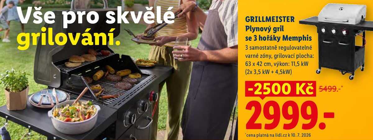 GRILLMEISTER Plynový gril se 3 hořáky Memphis 