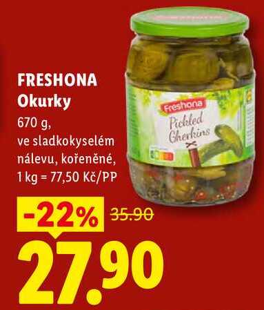 FRESHONA Okurky, 670 g