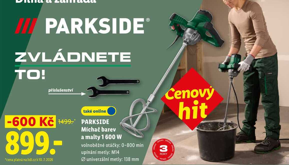 PARKSIDE Míchač barev a malty 1600 W