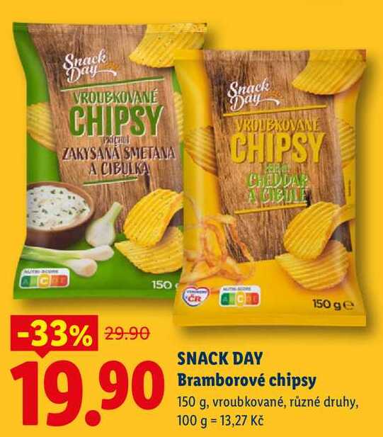 SNACK DAY Bramborové chipsy, 150 g