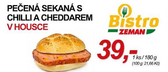 PEČENÁ SEKANÁ S CHILLI A CHEDDAREM V HOUSCE, 1 ks, 180 g