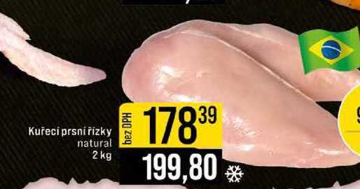 Kuřecí prsní řízky natural 2 kg