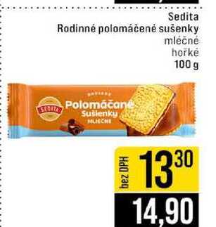 Sedita Rodinné polomáčené sušenky mléčné horké 100 g