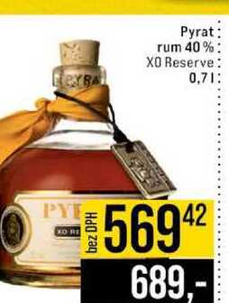 Pyrat rum 40 % XO Reserve 0.7l