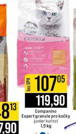 Companino Expert granule pro kočky junior kuřecí 1,5 kg