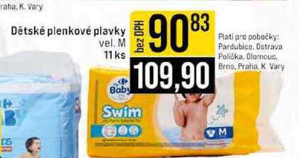 Dětské plenkové plavky vel. M 11 ks 