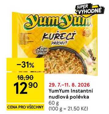 YumYum Instantní nudlová polévka, 60 g 