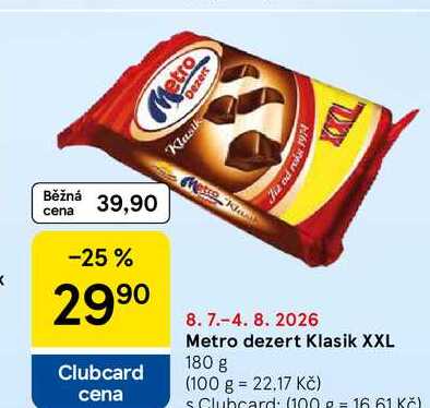 Metro dezert Klasik XXL, 180 g
