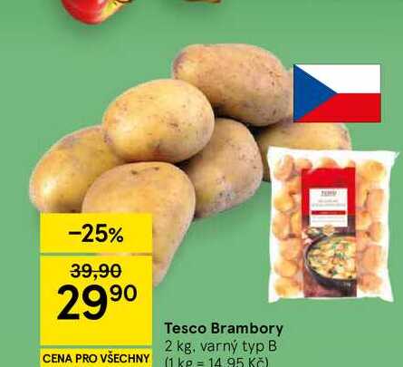 Tesco Brambory, 2 kg, varný typ B  