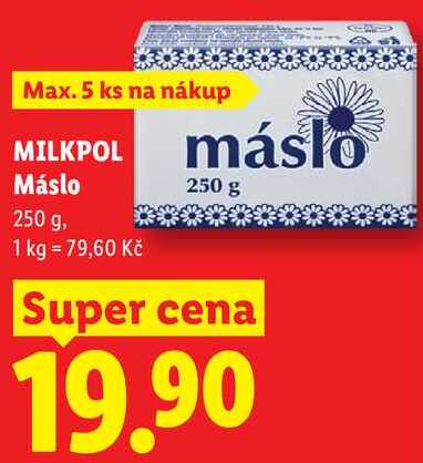 MILKPOL Máslo, 250 g v akci