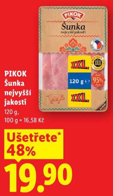 PIKOK Šunka nejvyšší jakosti, 120 g