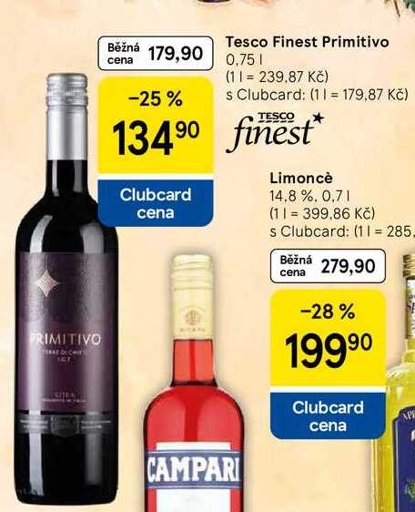 Tesco Finest Primitivo, 0,75 l