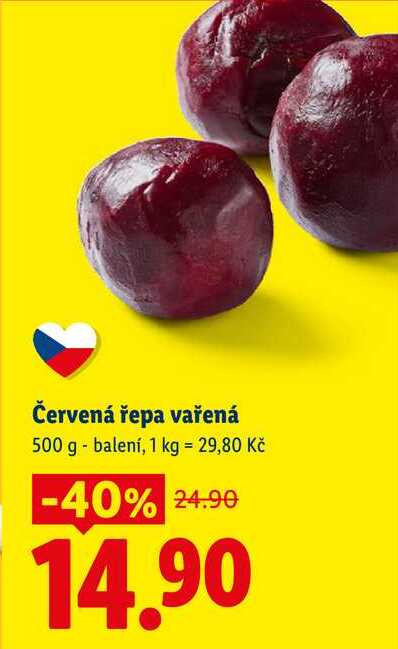 Červená řepa vařená, 500 g 
